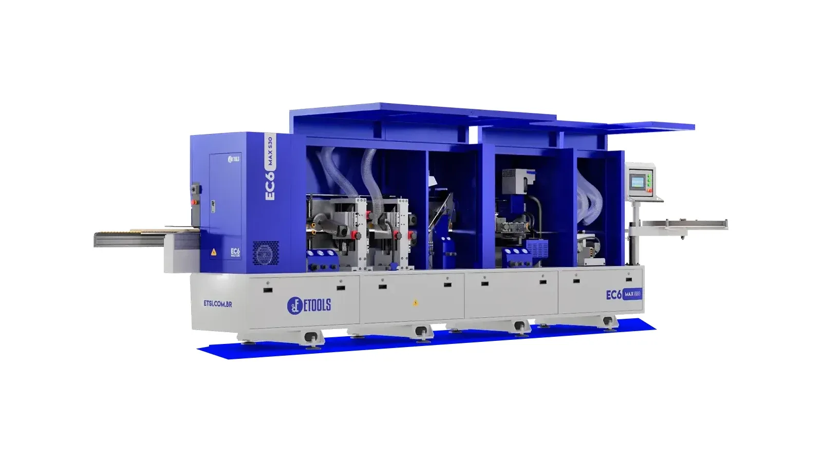 Coladeira de bordas EC6 Max S30 Drill Side, com seis grupos de trabalho e cabeçote de furação de topo